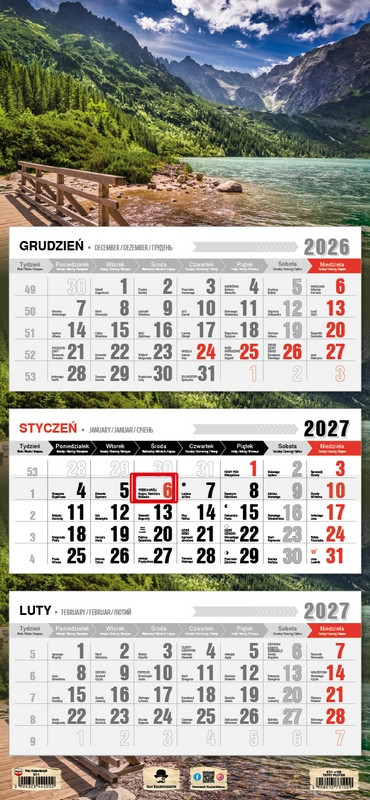 Kalendarz trójdzielny KT-2 Premium (wypukła główka) Pan Kalendarzyk